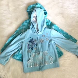 Set of two “Frozen” sweater w/hoodie